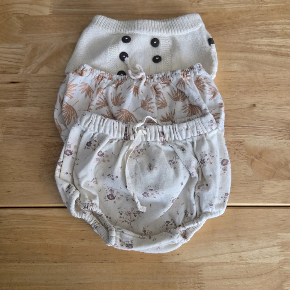Jamie Kay Cream White Diaper Covers Soft Elastic Bloomers